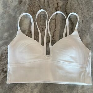 Lululemon Ribbed Sweetheart Keyhole Bra White Size 4